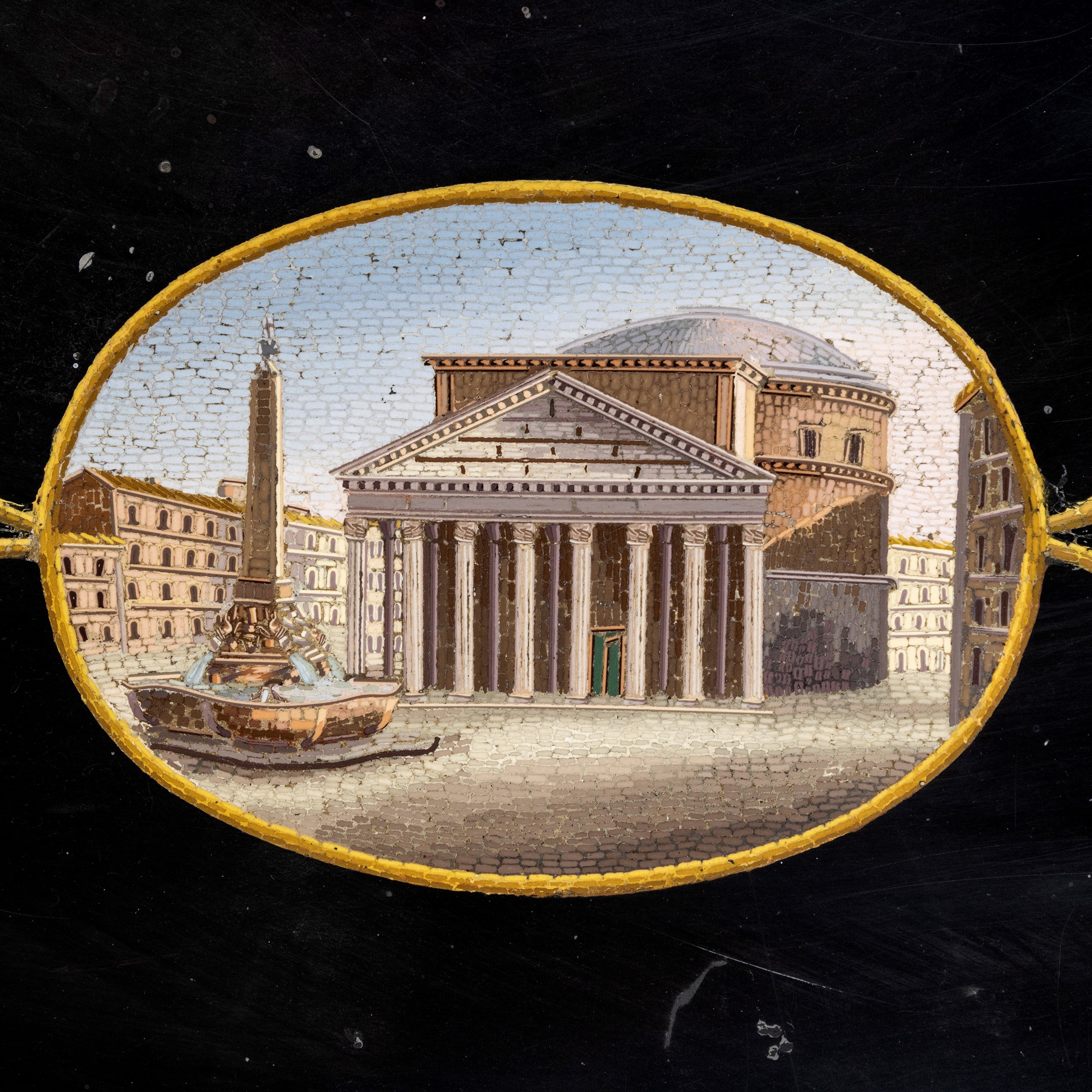 Piano in Nero del Belgio con Micromosaici