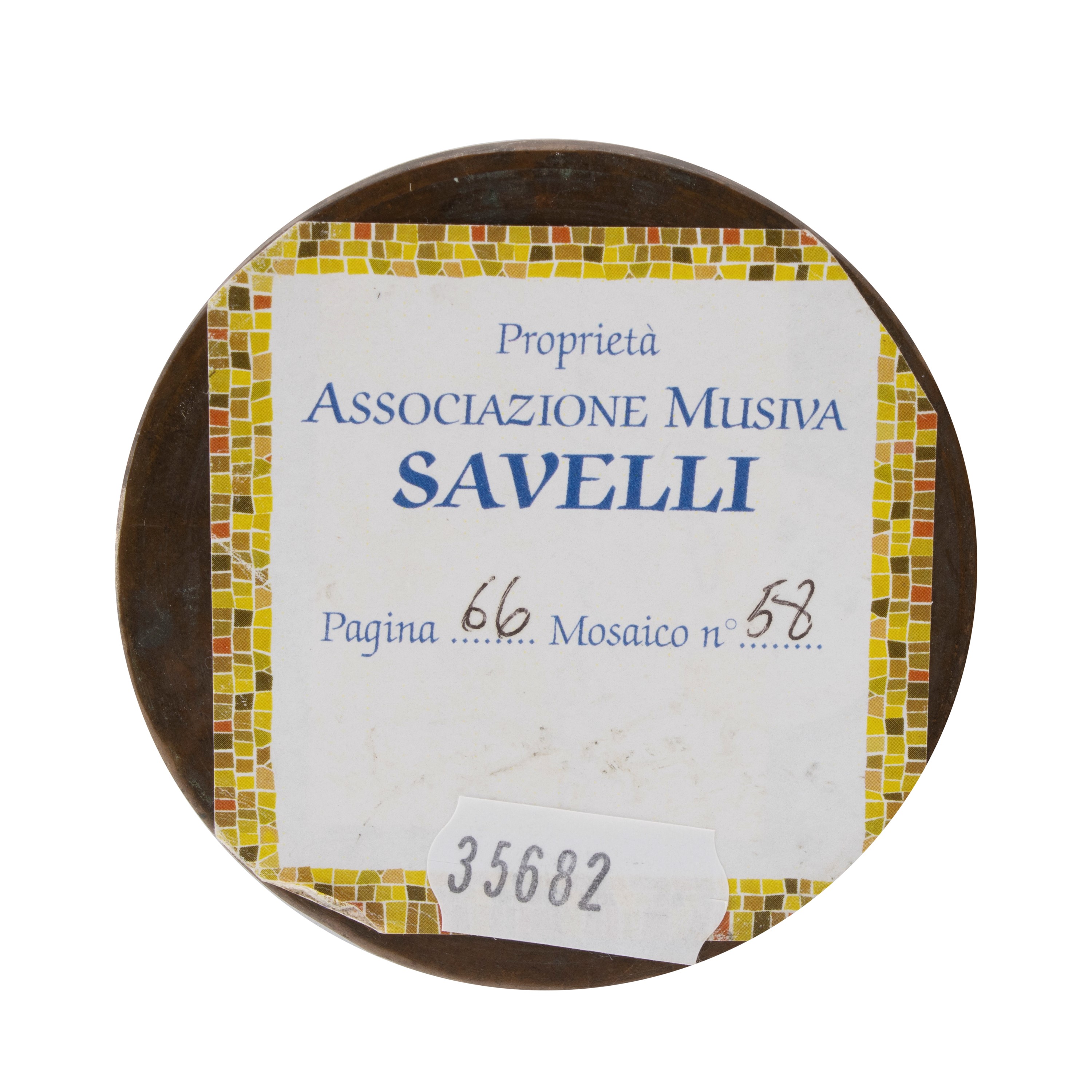 Placca Circolare in Micromosaico su Cassina di Rame