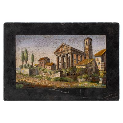 Fermacarte in Micromosaico su Nero del Belgio