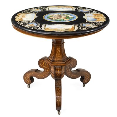 Tavolino in Legno e Scagliola