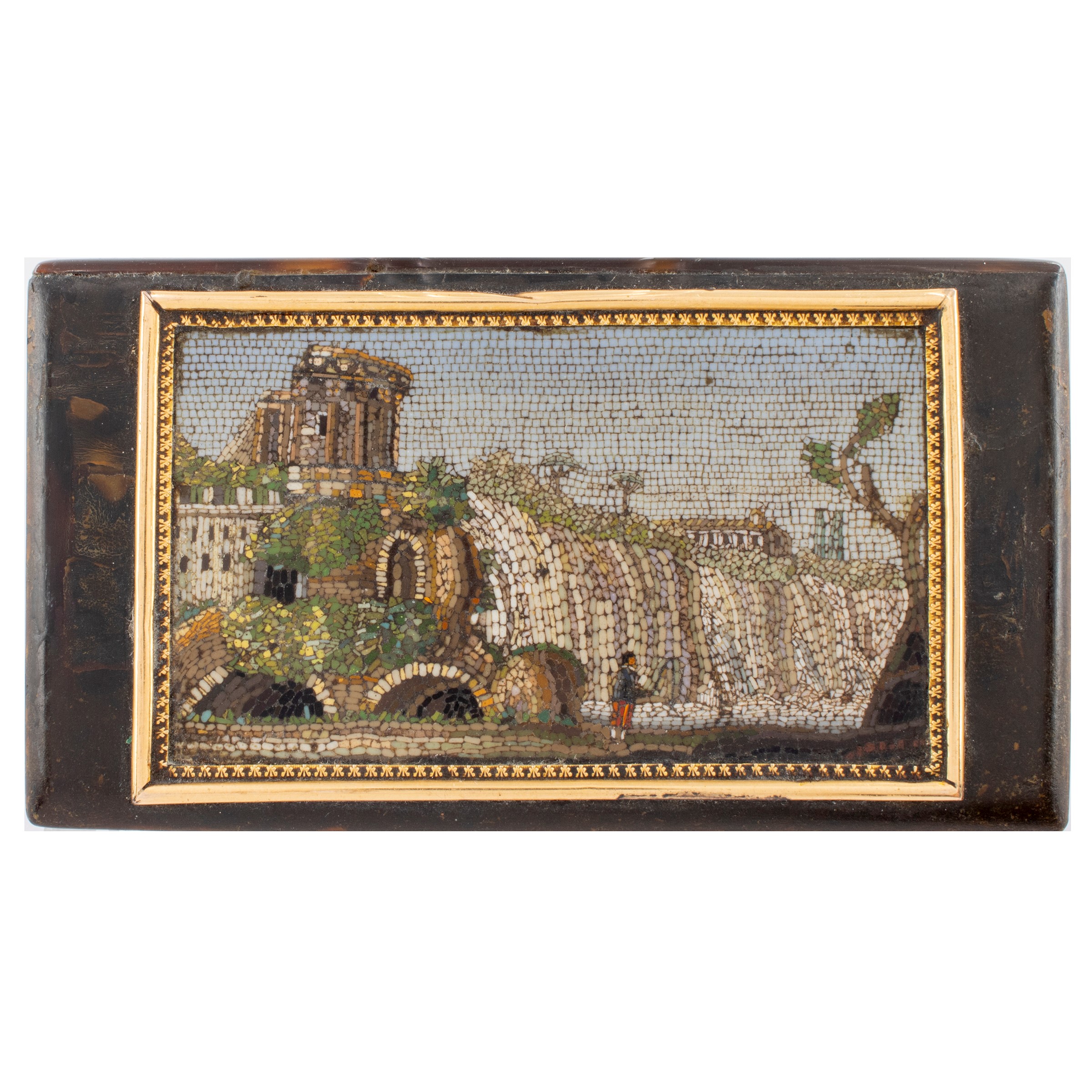 Tabacchiera in Tartaruga, Oro e Micromosaico