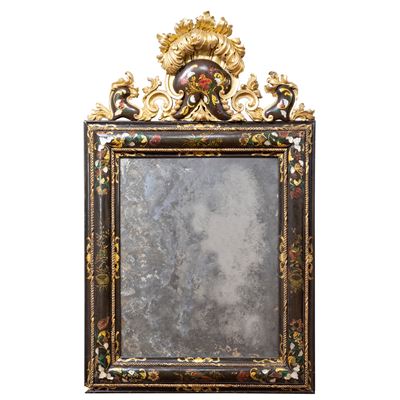 Specchiera in Legno Laccato e Parzialmente Dorato