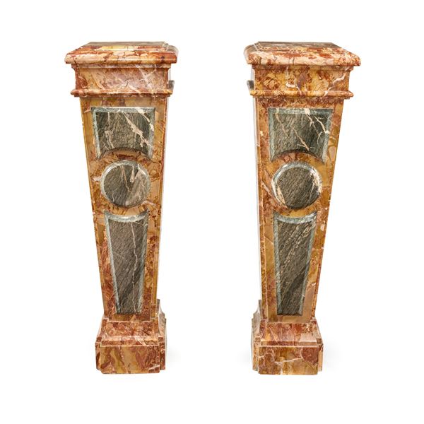 Coppia di erme in marmo  (Italia, XX Sec.)  - Asta Arredi, Sculture, Dipinti Antichi e del XIX Secolo - I - Colasanti Casa d'Aste