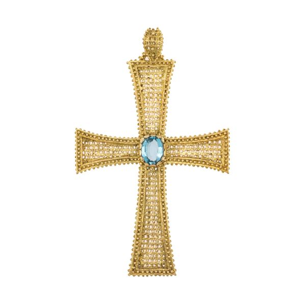 Pendente Croce in oro giallo 18kt