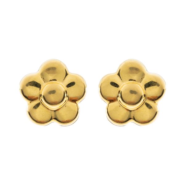 18kt yellow gold lobe earrings