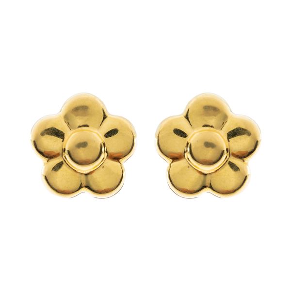 18kt yellow gold lobe earrings