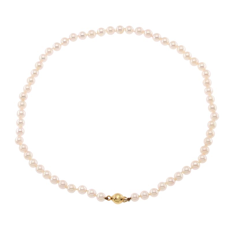 Collana Ad un Filo di Perle Coltivate