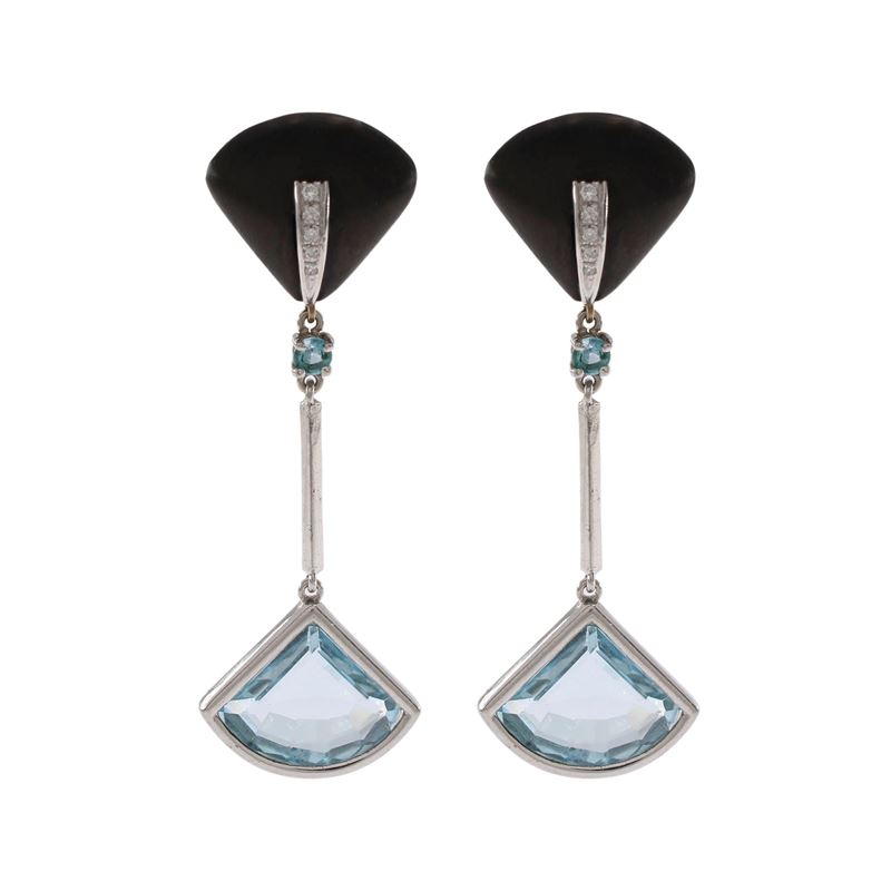 Orecchini Pendenti in Argento con Acquamarine