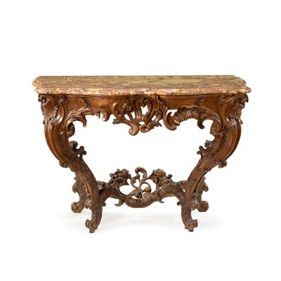Console Luigi XV in Legno Intagliato