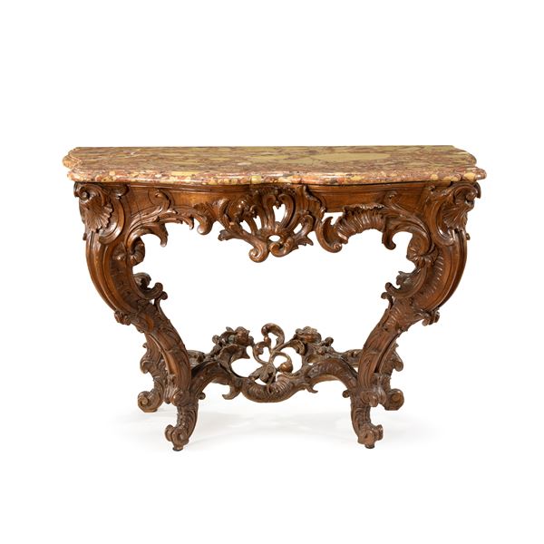 Louis XV console in carved wood