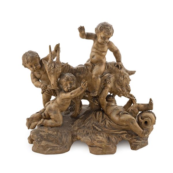 Gruppo in terracotta Sevres  (Francia, XIX Sec.)  - Asta Arredi, Sculture, Dipinti Antichi e del XIX Secolo - I - Colasanti Casa d'Aste