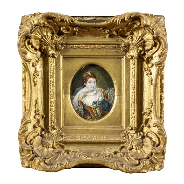 Miniature depicting a female portrait  (France, 19th century)  - Auction Furniture Sculpture and Works of Art - Web Only - Colasanti Casa d'Aste