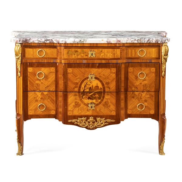Transition style chest of drawers