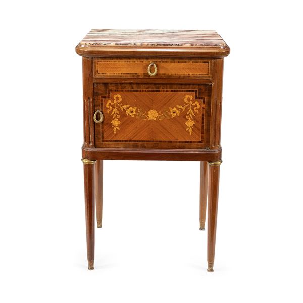 Various woods Bedside table  (France, 19th century)  - Auction Paintings, Furniture and Works of Art Web Only - Colasanti Casa d'Aste