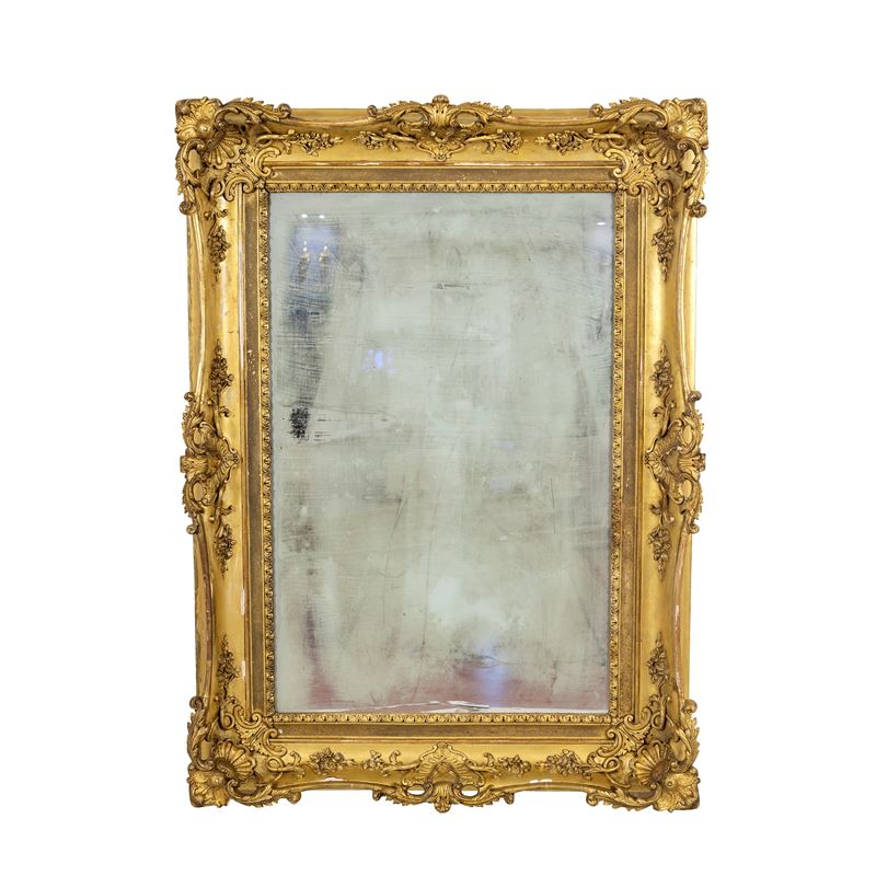 Specchiera Rettangolare in Legno Dorato