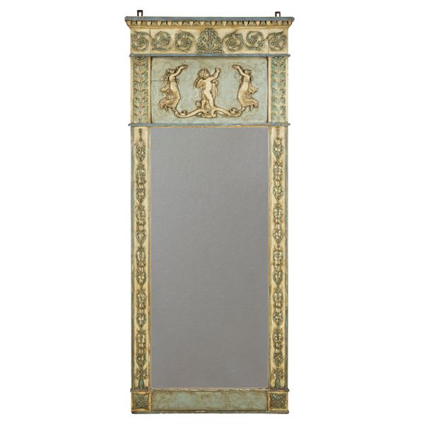 lacquered wood mirror