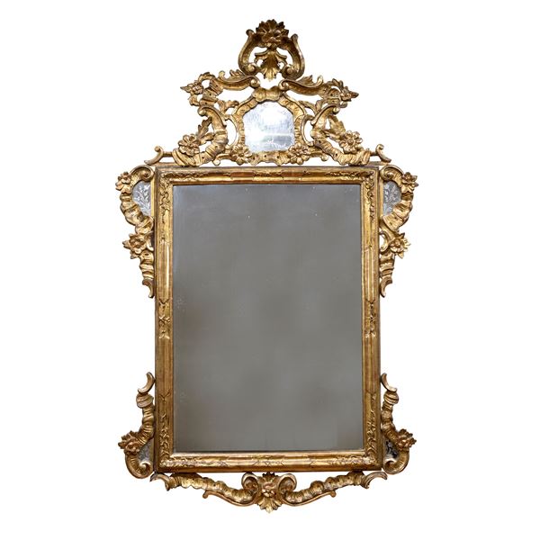 Specchiera in legno dorato  (Venezia, XVIII Sec.)  - Asta Arredi, Sculture, Dipinti Antichi e del XIX Secolo - I - Colasanti Casa d'Aste