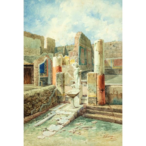 Gaetano Capone  (Maiori 1845 - 1924)  - Auction Furniture, Sculptures, Old Master and 19th Century Paintings - Colasanti Casa d'Aste