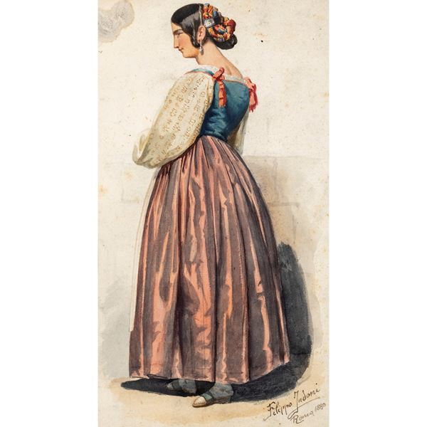 Filippo Indoni  (Roma 1842 - 1908)  - Asta Arredi, Sculture, Dipinti Antichi e del XIX Secolo - Colasanti Casa d'Aste