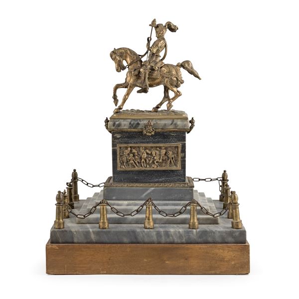 Bronze and marble model of the "Caval ëd Bronz"