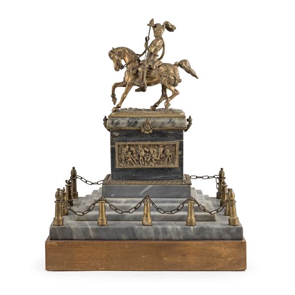 Bronze and marble model of the "Caval ëd Bronz"  (Italy, late 19th - early 20th century)  - Auction Furniture, Sculptures, Old Master and 19th Century Paintings - I - Colasanti Casa d'Aste