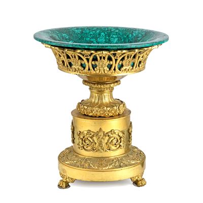 Alzata in Bronzo e Malachite