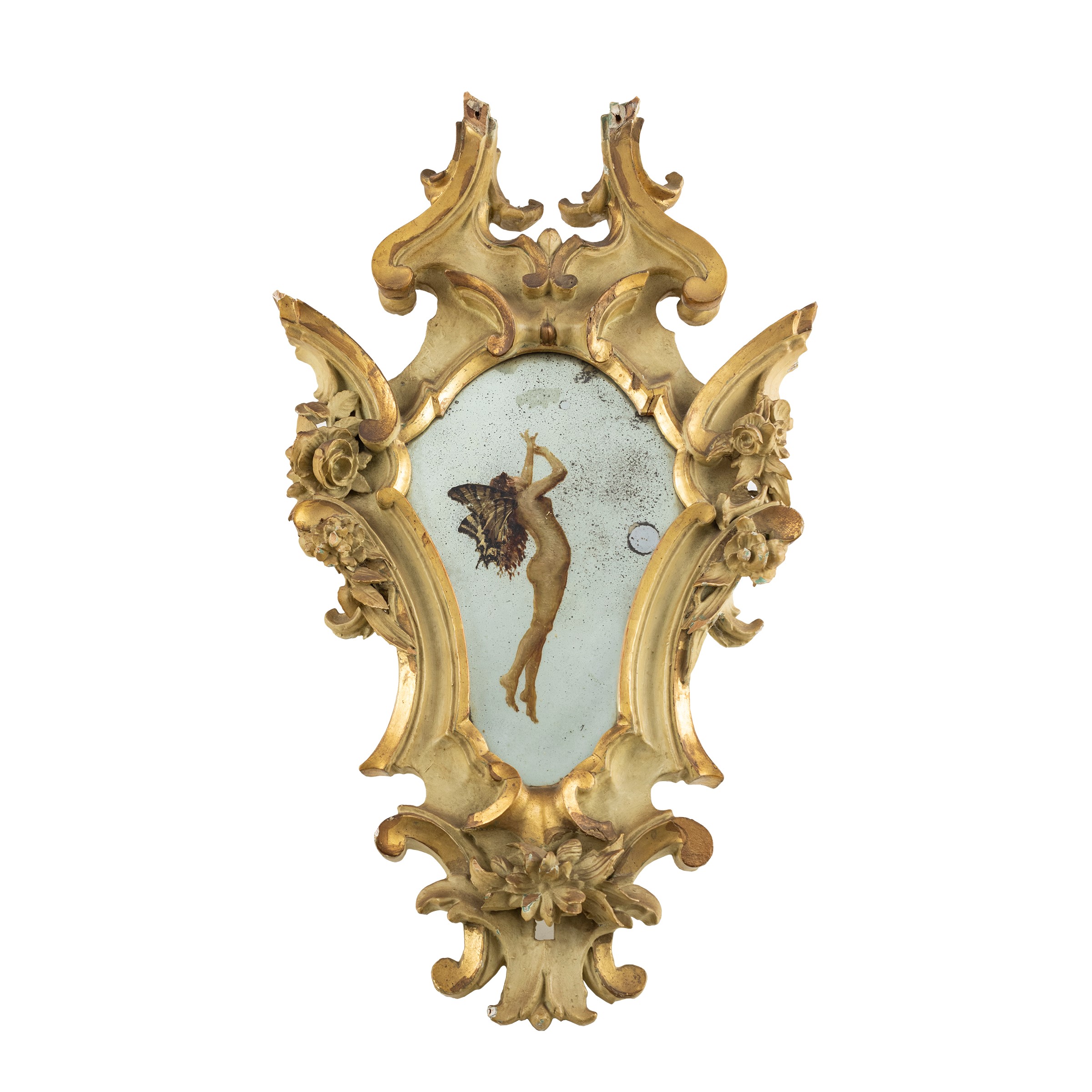Coppia di Specchiere in Legno Laccato e Dorato
