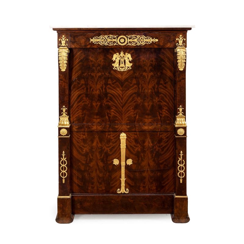 Secretaire Impero in Piuma di Mogano