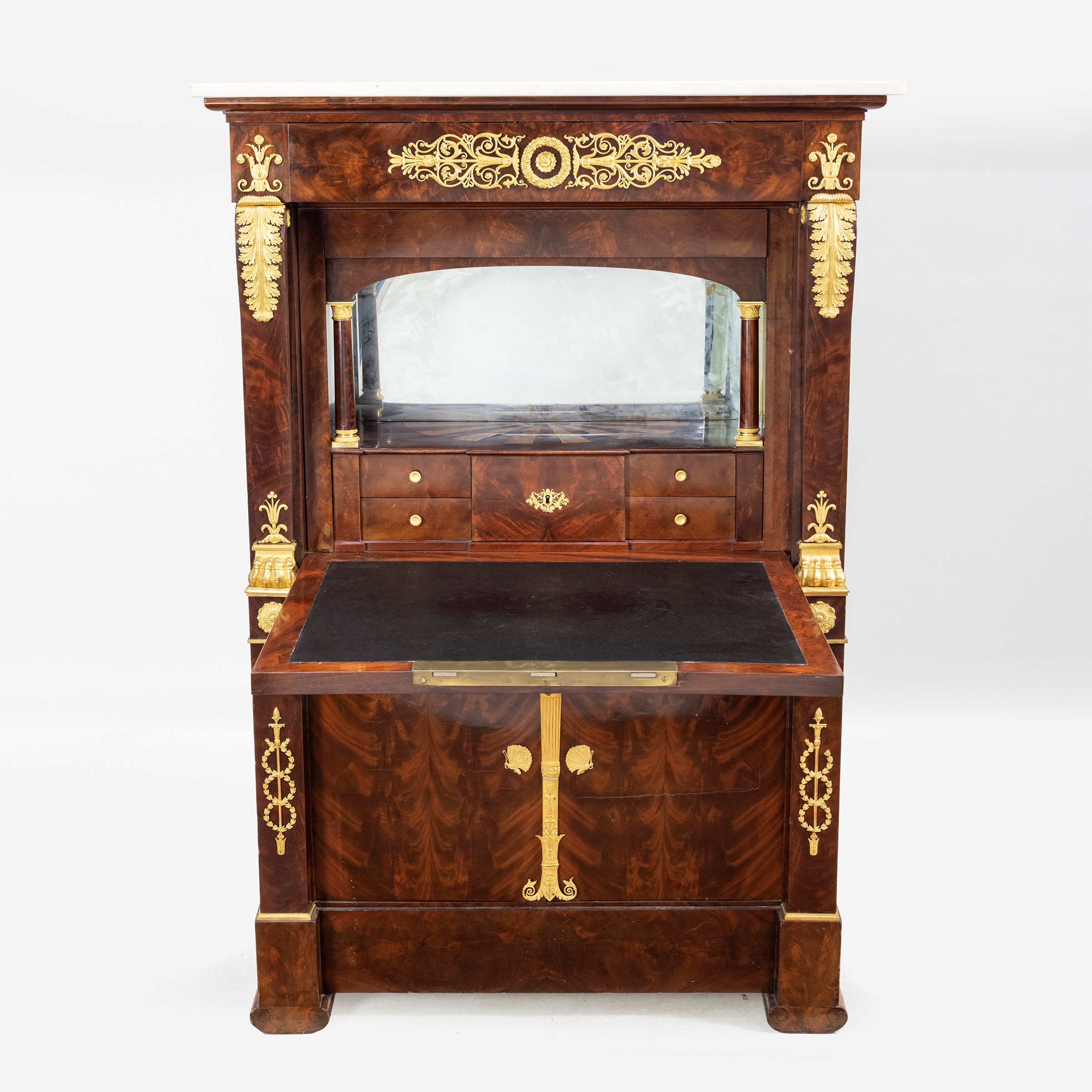 Secretaire Impero in Piuma di Mogano