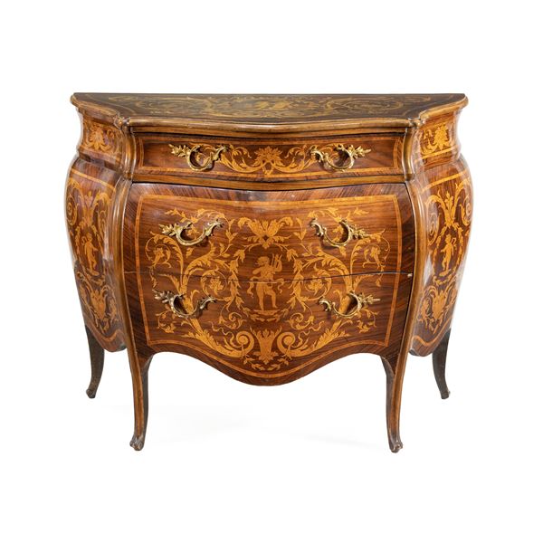 Various woods commode  (Italy, 20th century)  - Auction Furniture Sculpture and Works of Art - Web Only - Colasanti Casa d'Aste