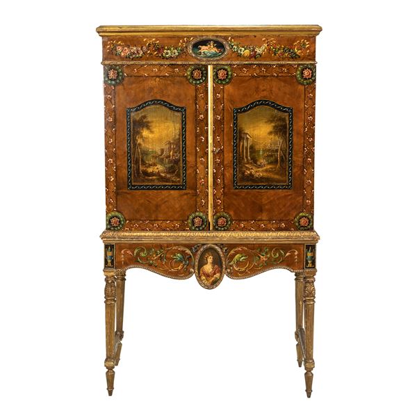 W.P Rackham, painted wooden cabinet