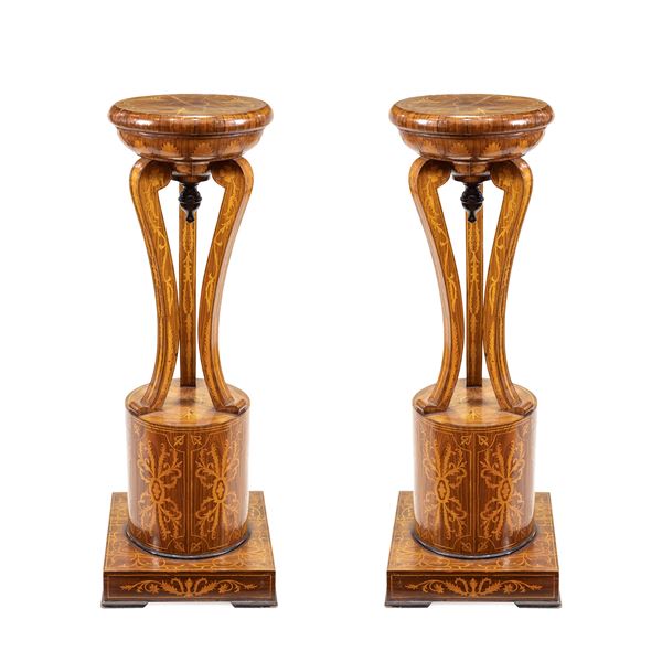 Pair of Carlo X vase bases  (France, 19th century)  - Auction Furniture, Sculptures, Old Master and 19th Century Paintings - I - Colasanti Casa d'Aste
