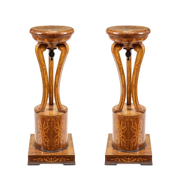 Pair of Carlo X vase bases  (France, 19th century)  - Auction Furniture, Sculptures, Old Master and 19th Century Paintings - I - Colasanti Casa d'Aste