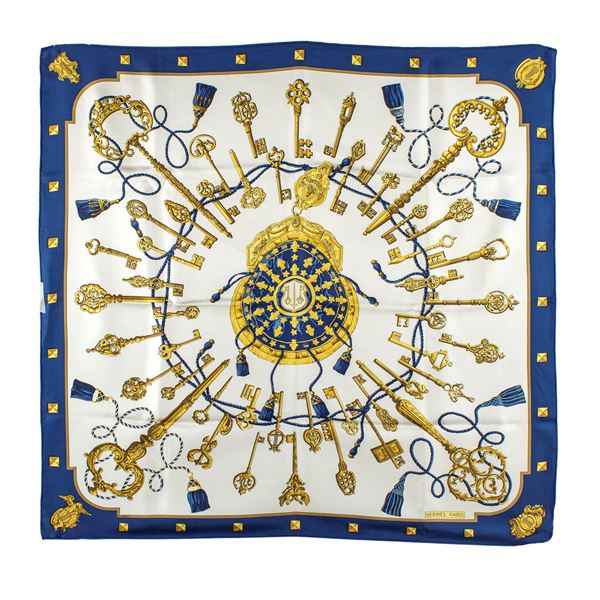 Hermes Les Cles collection vintage scarf  - Auction Fashion Vintage  - Colasanti Casa d'Aste