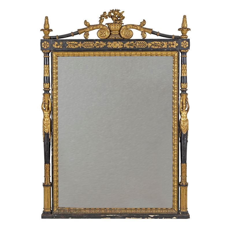 Specchiera in Legno Laccato e Dorato