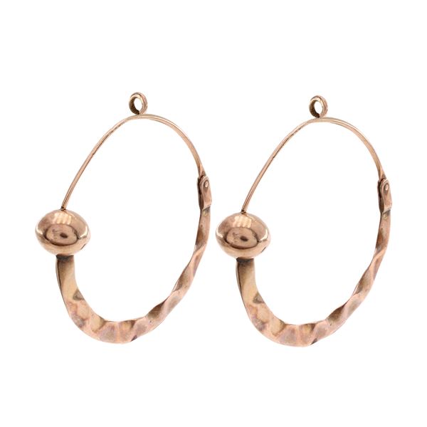 Antichi orecchini a cerchio in oro rosa 12kt