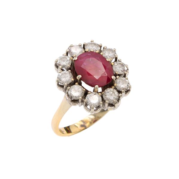 18kt white gold natural ruby and diamond ring  - Auction Jewels and Watches - Colasanti Casa d'Aste