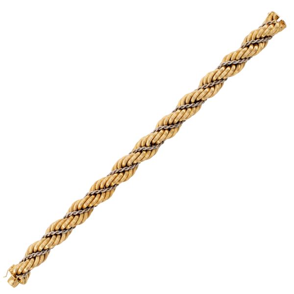 18kt yellow and white gold torchon bracelet