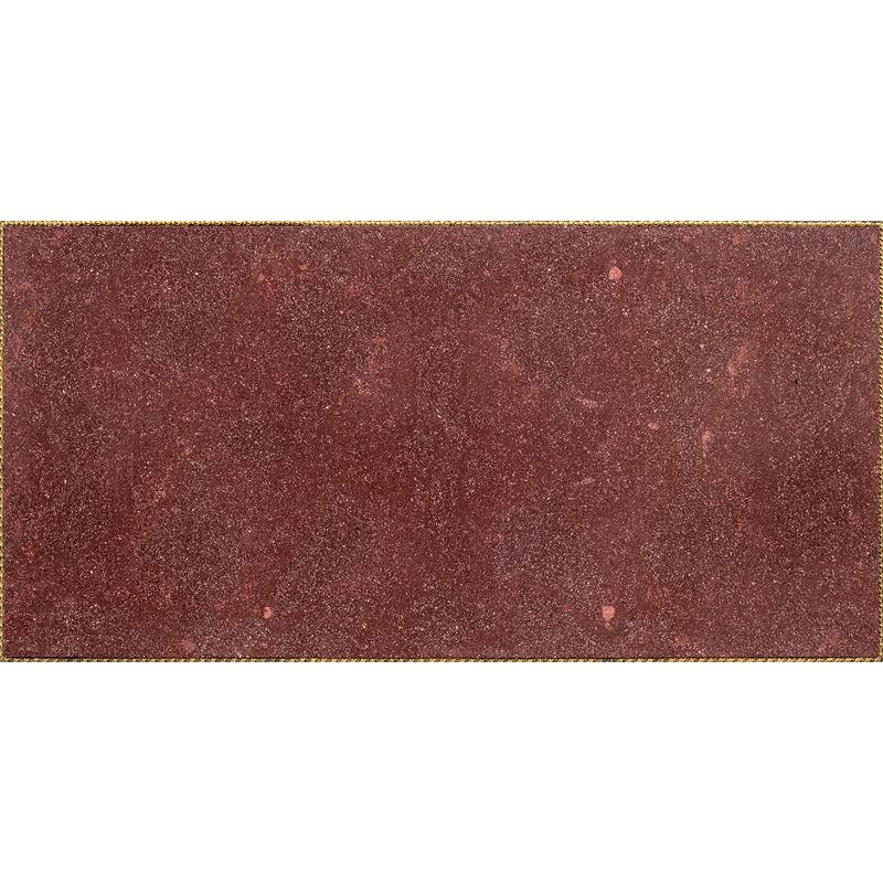 Piano Rettangolare Lastronato in Porfido e Bronzo Dorato