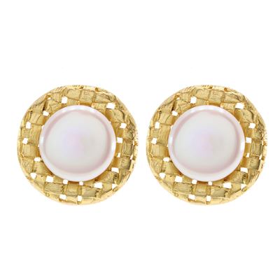Orecchini a Lobo in Argento Dorato 925 e Perle Fresh Water