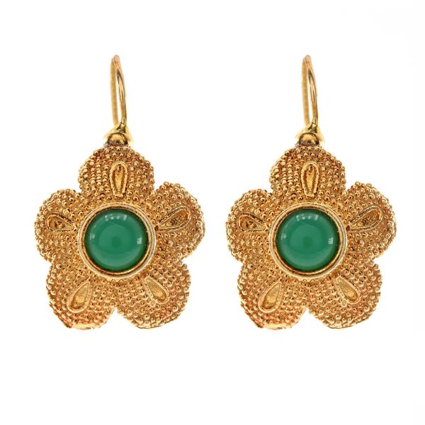 925 gold-plated silver flower earrings