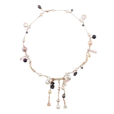 Collana in Oro Rosa 18kt e Perle di Diverso Colore
