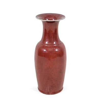Vaso in Terracotta Monocroma Invetriata Color Sangue di Bue