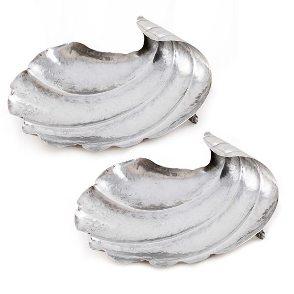 Federico Buccellati, pair of silver leaves