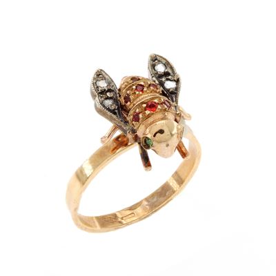 Anello Ape in Oro Giallo 9kt e Argento