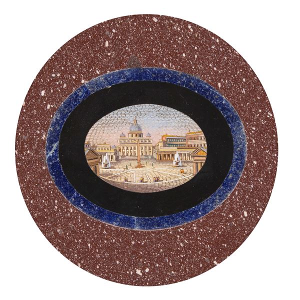 Placca circolare in micromosaico