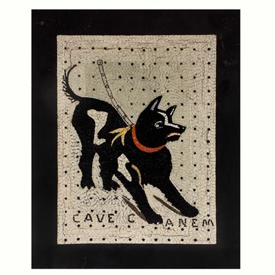 Placca Rettangolare in Micromosaico su Nero del Belgio
