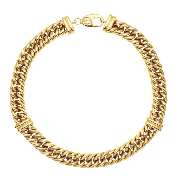 Collana bijou vintage in metallo dorato