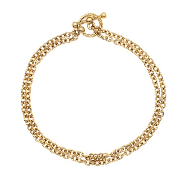 Collana bijou vintage in metallo dorato