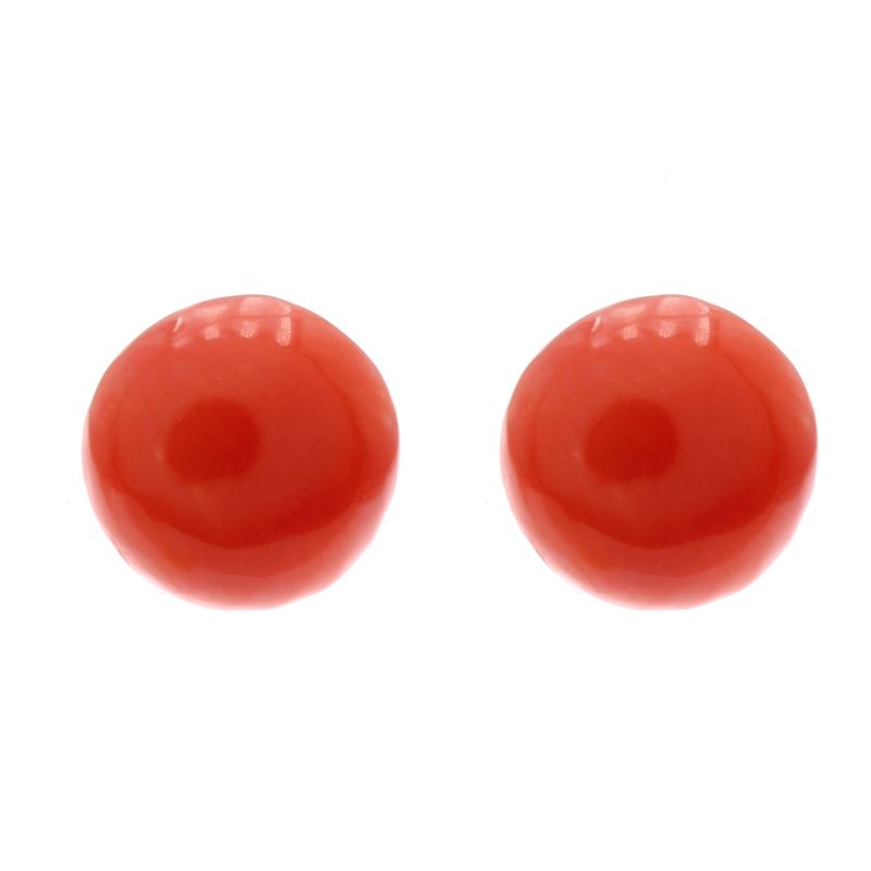 Orecchini a Lobo in Argento Dorato e Corallo Rosso